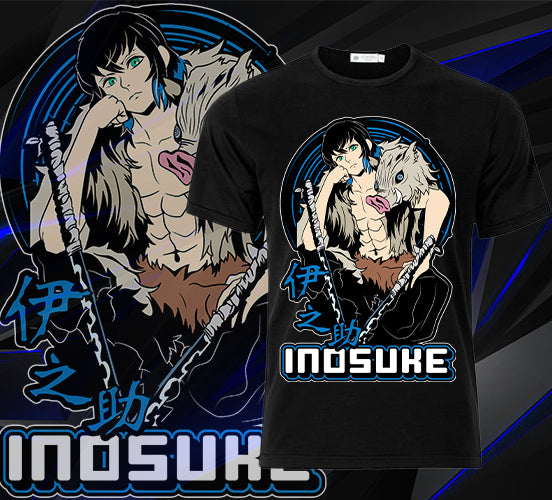 Demon Anime - Inosuke Unmasked Short Sleeve