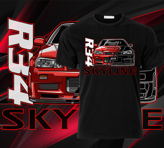 Cars - Skyline R34 Red Short Sleeve