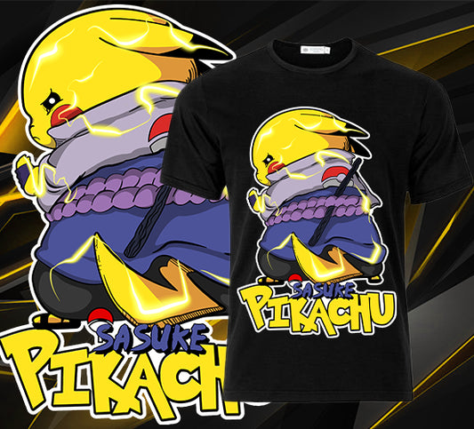 Ninja Anime - Picachu x Sasuke Short Sleeve