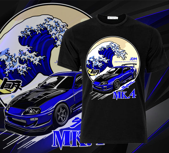 Cars - Supra Blue JDM Wave Short Sleeve