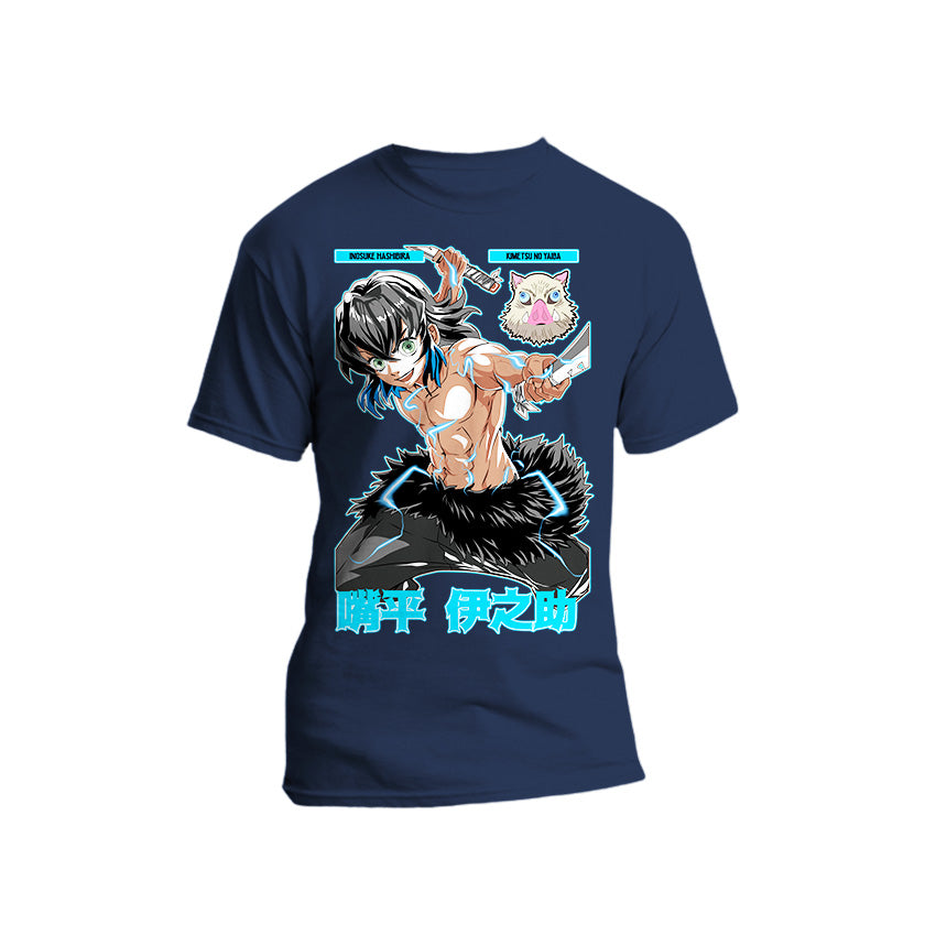 Demon Anime - Inosuke Unmasked Short Sleeve