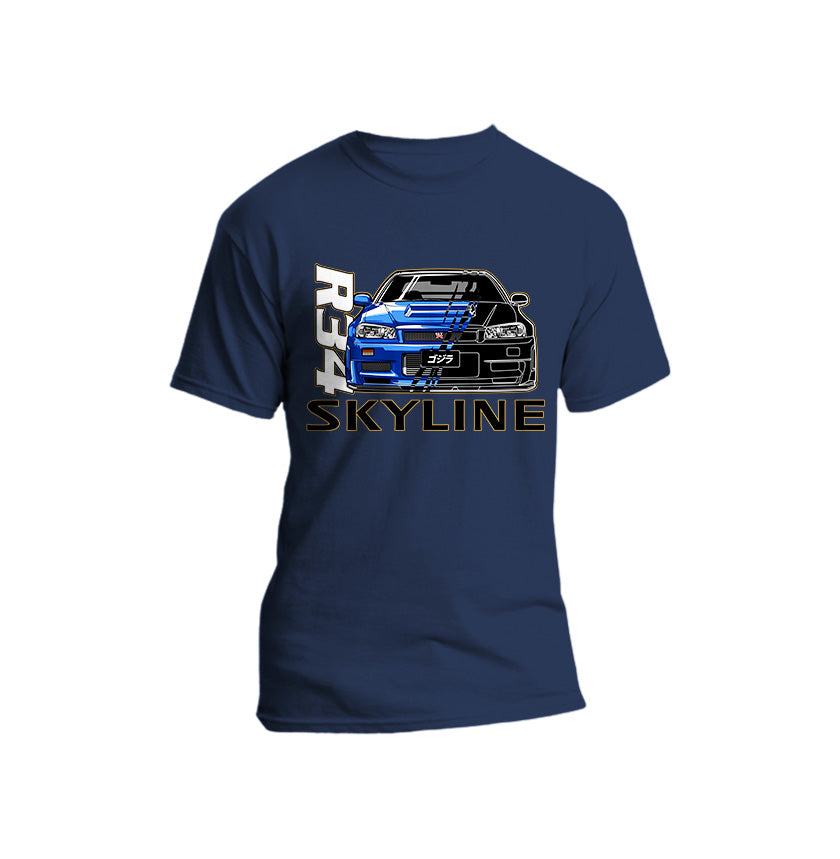 Cars - Skyline R34 Blue Short Sleeve