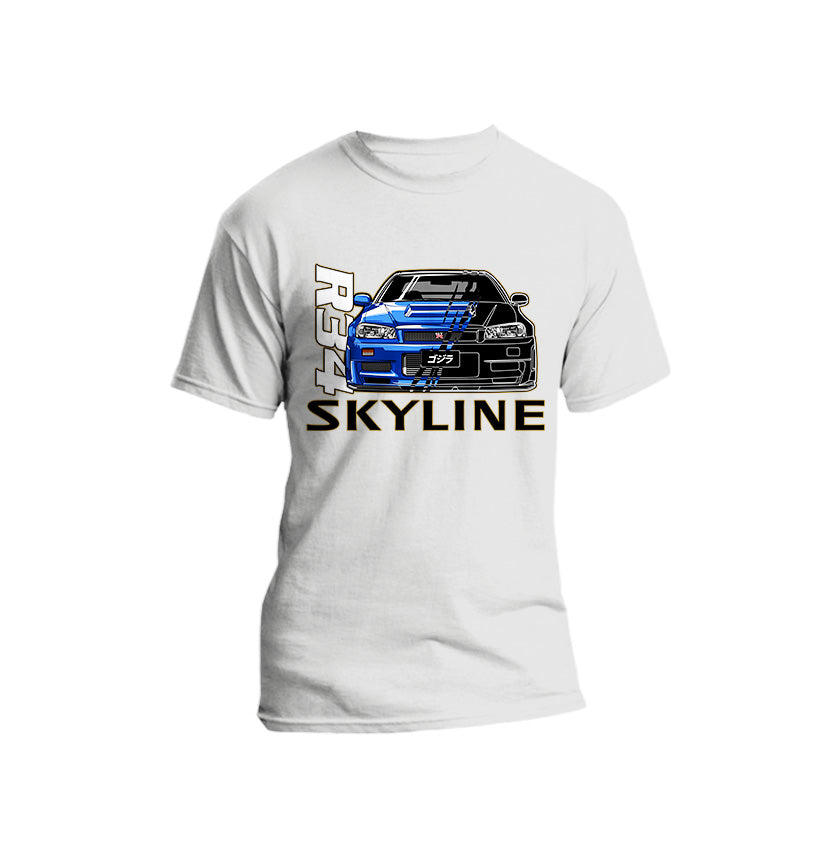 Cars - Skyline R34 Blue Short Sleeve