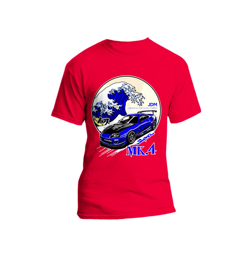 Cars - Supra Blue JDM Wave Short Sleeve