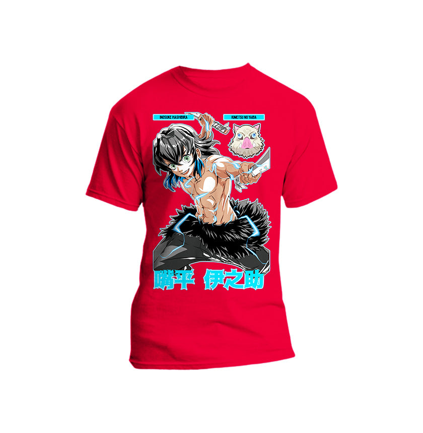 Demon Anime - Inosuke Unmasked Short Sleeve