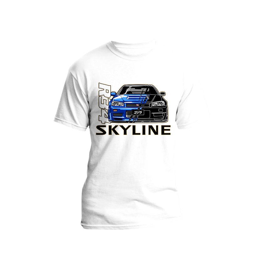 Cars - Skyline R34 Blue Short Sleeve